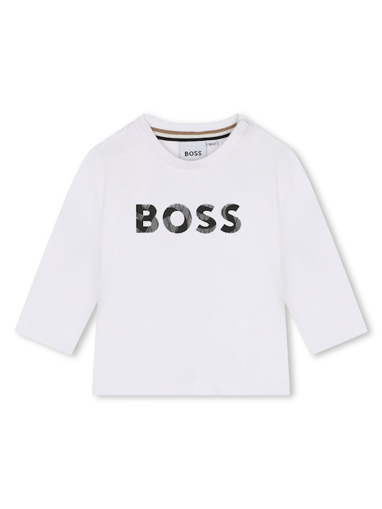 Hugo Boss Παιδική Μπλούζα Μακρυμάνικη Λευκή