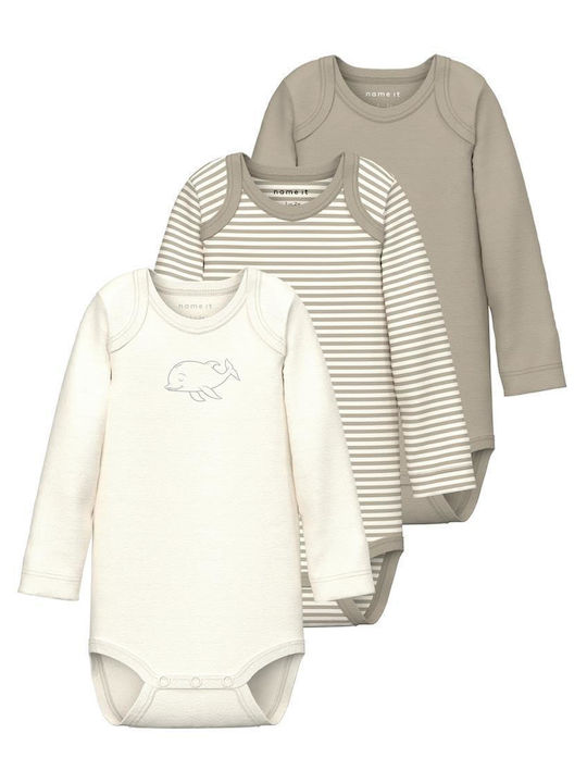 Name It Baby Bodysuit Set Beige 3pcs