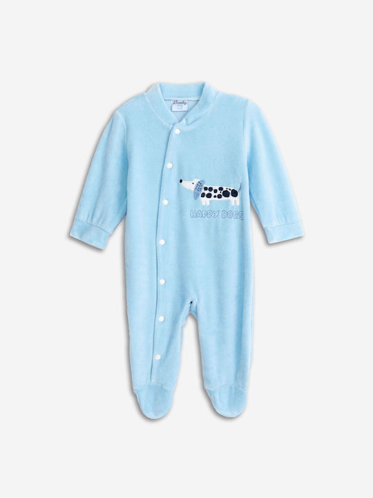 Funky Baby Bodysuit Long-Sleeved Velvet Light Blue