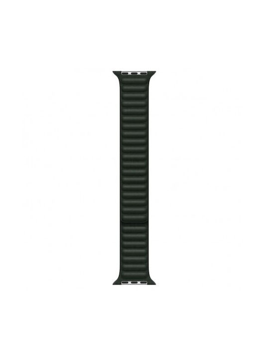 Curea din piele Leather Link pentru Apple Watch 45mm Seria 7 Seria 8 Dimensiune Universală Culoare Verde Întunecat Verde Sequoia
