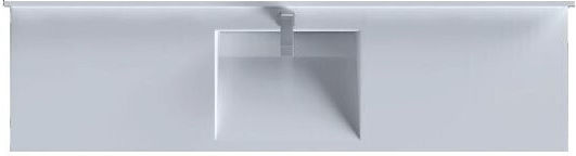 Sanitec San.714.SNGL.70-150.00 An der Wand montierter / Schiffchen Porzellan Badezimmerwaschbecken 70cm