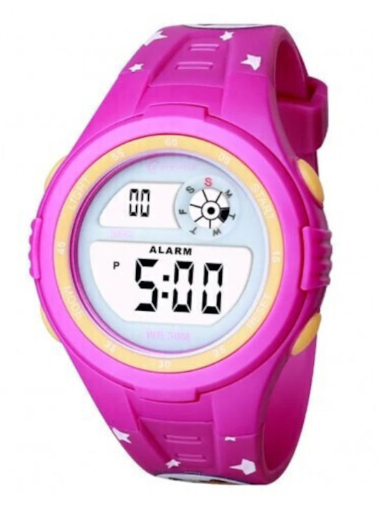 Kinder-Digitaluhr Mingrui Mr2117lk Astro-Katzenmodell Datum Beleuchtung Wasserdicht 30 Meter Magenta