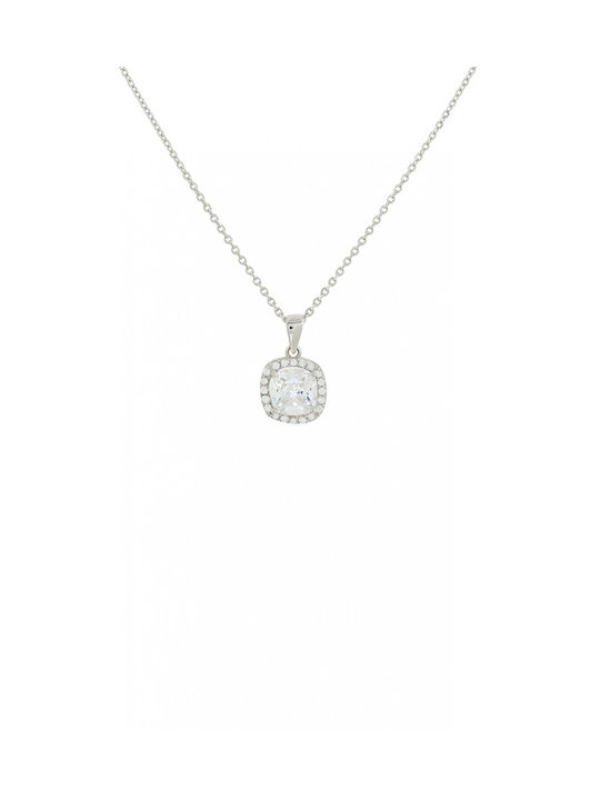 14 Karat White Gold Rosette Necklace