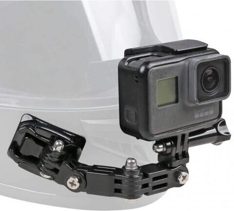 Set de montare Surewo pentru Gopro Hero 12 11 10 9 8 7 6 5 pe cască de motocicletă, culoare neagră