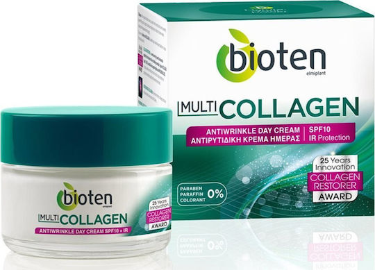 Bioten Multi-Collagen Κρέμα Προσώπου Ημέρας με SPF10 για Ενυδάτωση & Αντιγήρανση με Υαλουρονικό Οξύ & Κολλαγόνο 50ml