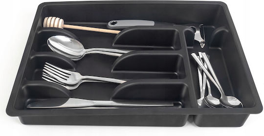 Kadax Plastic Insert Drawer Kitchen Organizer Cutlery Black
