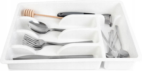 Kadax Plastic Insert Drawer Kitchen Organizer Cutlery White