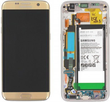 Οθόνη με Μηχανισμό Αφής και Πλαίσιο για SAMSUNG Galaxy S7 Edge (Χρυσό)