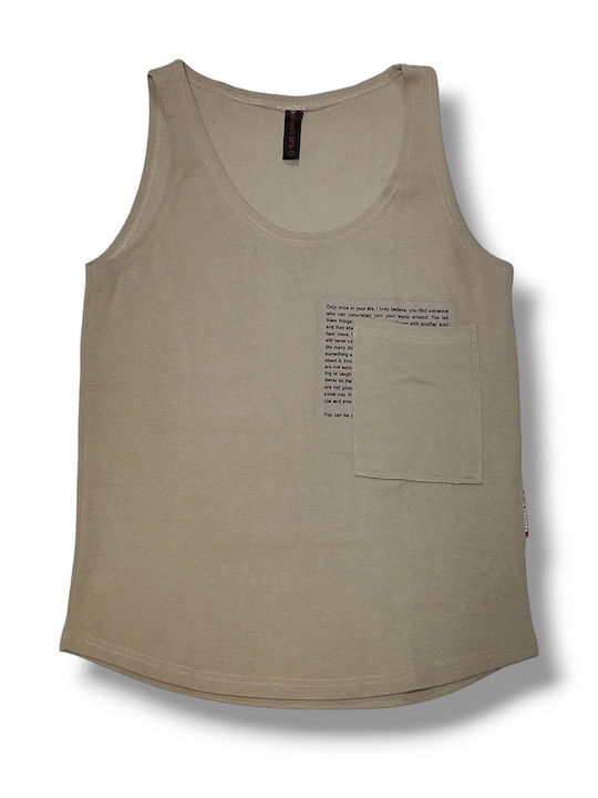 Plus Eighteen Men's Sleeveless Blouse beige RT-9295