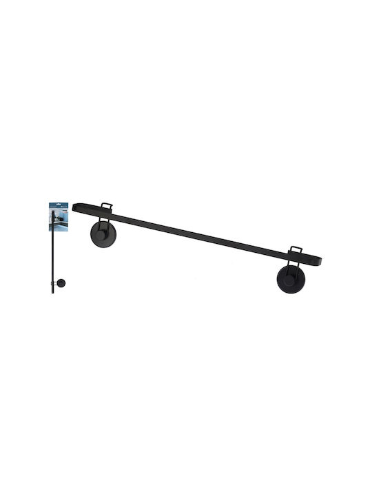 Single Wall-Mounted Bathroom Shelf Unit ​60x60cm Black