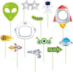 Party Pal Photo Booth Props Set 12 Pieces (Various Designs)