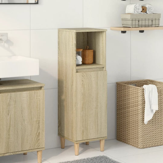 vidaXL Wall Hung Cabinet Bathroom Column Cabinet L30xD30xH100cm Sonoma