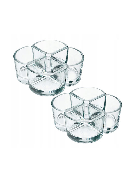 Kadax Dip Serving Bowl Round Glass Transparent 8pcs