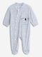 Funky Baby Bodysuit Long-Sleeved Velvet Gray