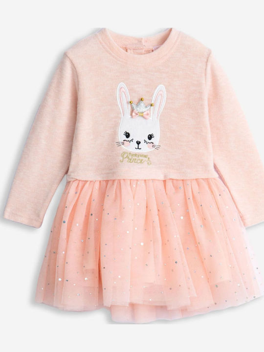 Kinderkleid Langärmelig Tüll Rosa