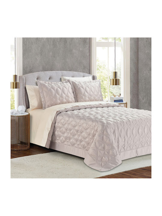 Liolios Home Set Coverlet Queen Size Lt Pudra 250x240cm 3pcs