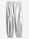 Kids' Cargo Fabric Pants Silver