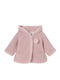 Kids Cardigan Cotton with Hood Pink Pom Pom