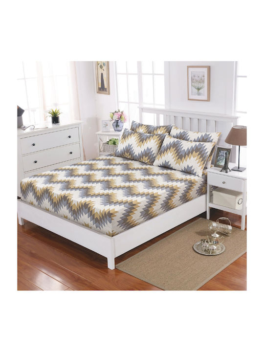 Casa Colori Sheet Double with Elastic 140x200+30cm. Gray