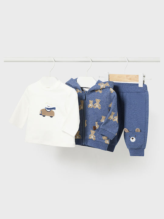 Mayoral Kids Sweatpants Set Blue 3pcs