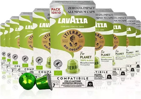 Lavazza Κάψουλες Espresso Tierra Bio Συμβατές με Μηχανή Nespresso 100caps