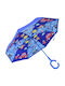 Kinder Regenschirm Gebogener Handgriff Blau mit Durchmesser 70cm.