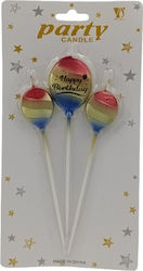 Κεράκια Κεράκι Γενεθλίων Happy Birthday 3τμχ 6752-61
