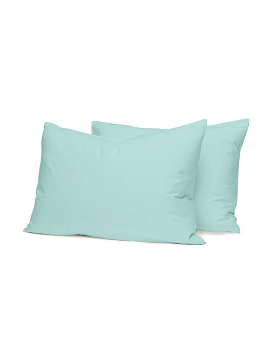 Casa Colori Σετ Μαξιλαροθήκες με Φάσα Aqua 50x70εκ.