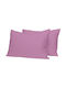 Casa Colori Σετ Μαξιλαροθήκες με Φάσα Lilac 50x70εκ.