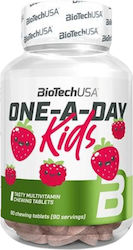 Biotech USA One-A-Day Vitamina pentru Pielea Căpșună Zmeură 90 tablete masticabile