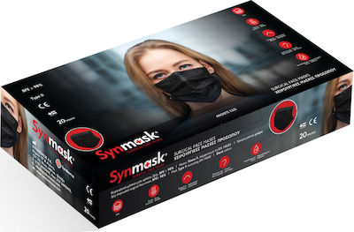 Syndesmos SynMask 3ly Χειρουργικές Μάσκες Type ΙΙ(EN 14683) Μαύρο Mască de protecție De unică folosință Tipul II Chirurgical Negru 40buc