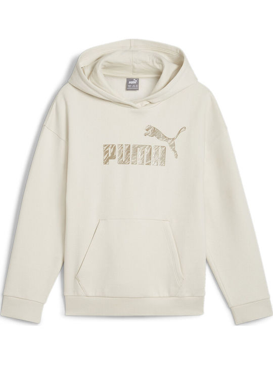 PUMA Παιδικό Φούτερ με Κουκούλα και Τσέπες Εκρο...