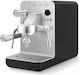 Smeg Μηχανή Espresso 1650W Πίεσης 15bar Μαύρη EMC02BLMEU