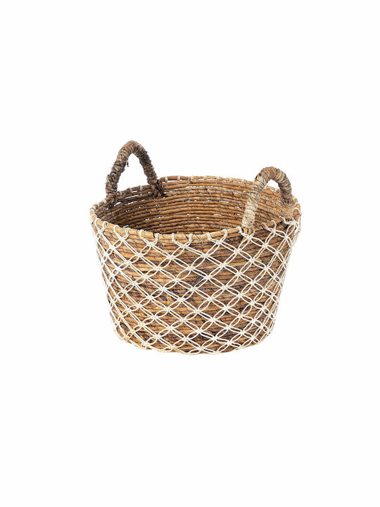 Coș decorativ Wicker cu mânere Beige S Line