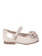 Kids Patent Leather Ballerinas Ballet flat with Hoop & Loop Closure Ecru