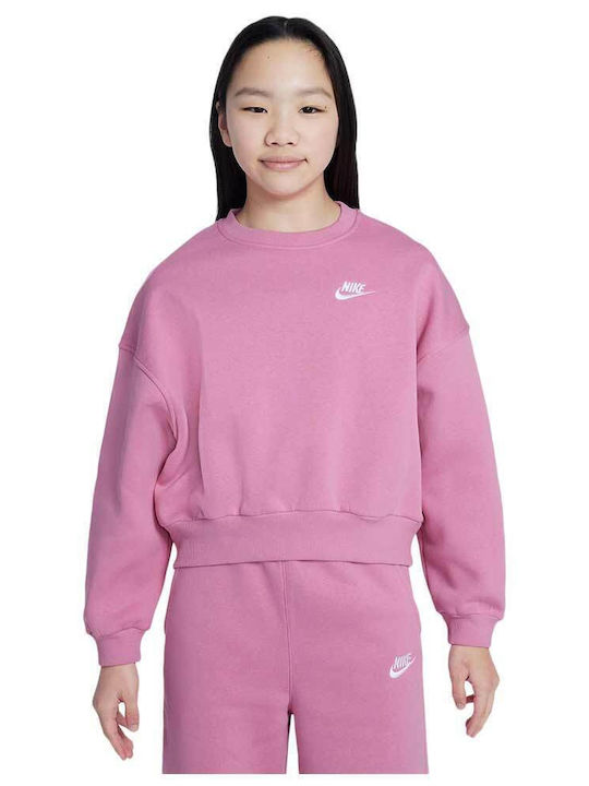 Fleece Παιδικό Φούτερ Ροζ Sportswear Club
