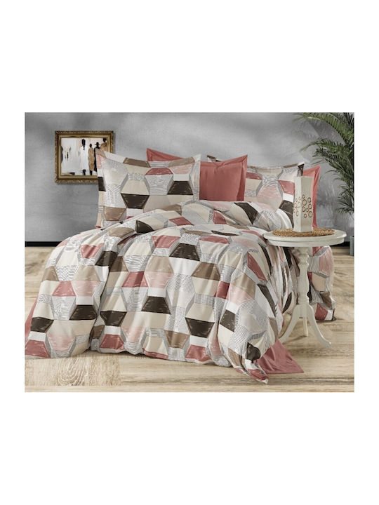 MayHome Quilt Set King Size 260x240cm Polycotton Geometric 3pcs