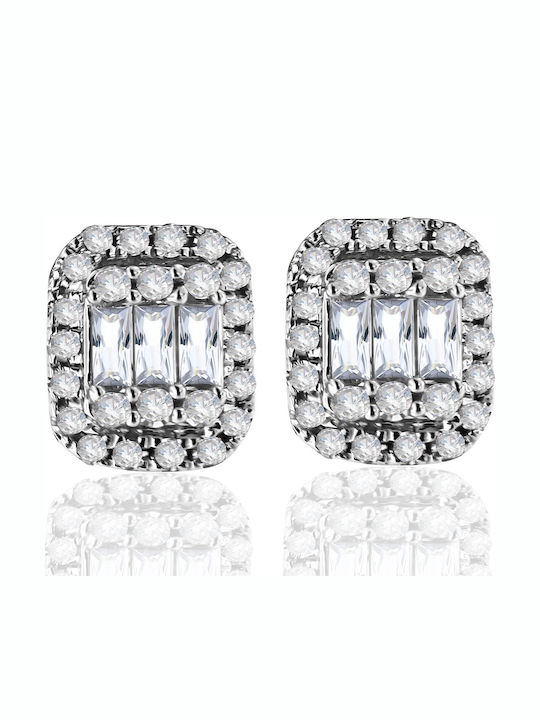Metrongold Earrings made of White Gold with Diamond