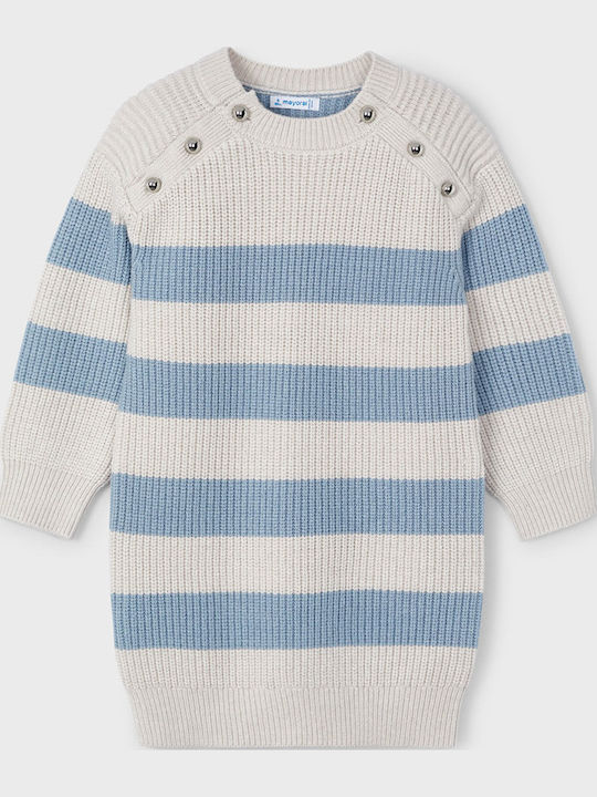 Rochie pentru Copii Mânecă lungă Tricotat Cu dungi Blue