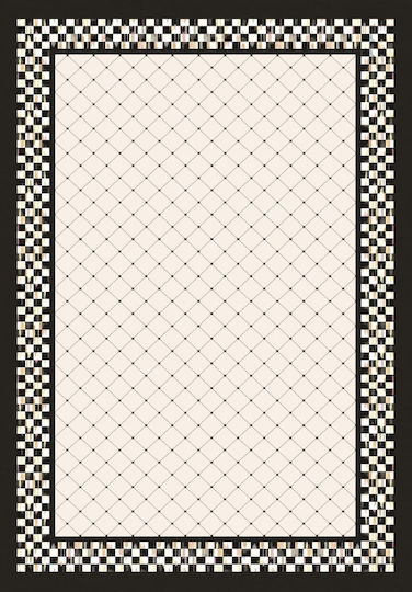 Ν.5045 Χαλί Ορθογώνιο Εκρού-μαύρο 160x230cm