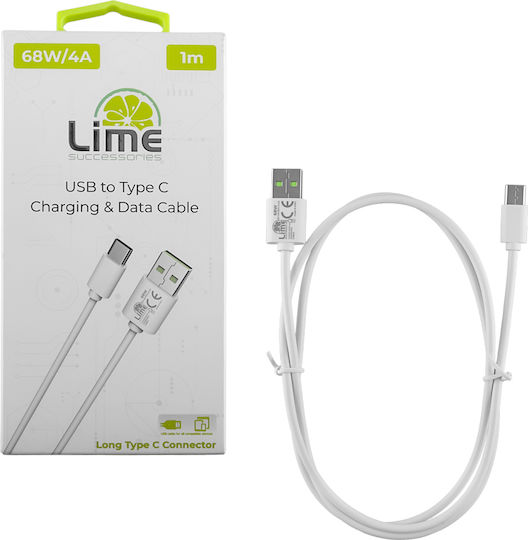 Lime USB 2.0 Cable USB-C male - USB-C 68W Green 1m