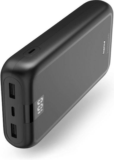 HAMA Performance 24 Power Bank 24000mAh cu 2 Porturi USB-A și Port USB-C Gri