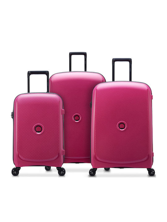 Delsey Belmont Plus Βαλίτσες Ταξιδιού Σκληρές Rasberry με 4 Ρόδες Σετ 3τμχ