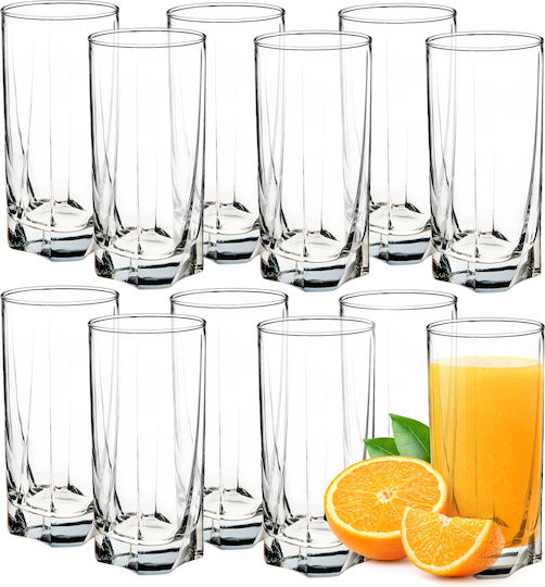 Kadax Set Gläser Wasser / Cocktail/Trinken aus Glas 380ml 12Stück