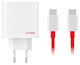 OnePlus Φορτιστής GaN με Θύρα USB-A και Θύρα USB-C και Καλώδιο USB-C - USB-C 80W Λευκός (SUPERVOOC)