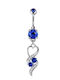 Blauer Chirurgenstahl Hänge-Bauchnabelpiercing