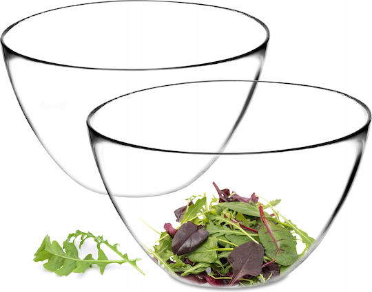 Kadax Glass Salad Bowl Transparent 2pcs