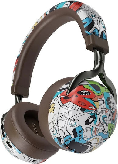 VJ086 Wireless / Wired On Ear Headphones with Radio with 8 hours of Operation Brown