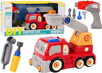 Cartoon Diy Red Truck Crane