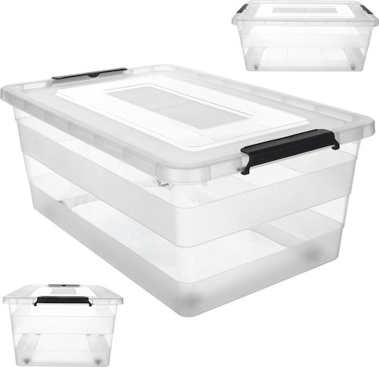 Kadax Plastic Cutie de Depozitare cu Capac Transparent 40cm 1buc